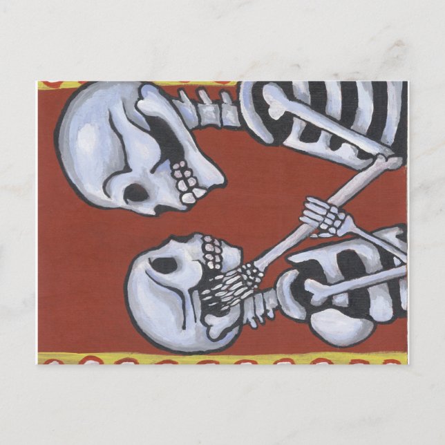 dia de los muertos squelettes en amour carte posta (Devant)