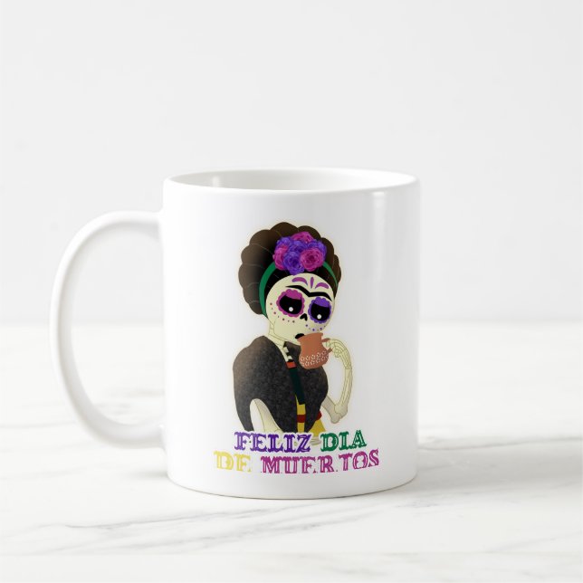 Día de muerto frida kahlo mug (Gauche)