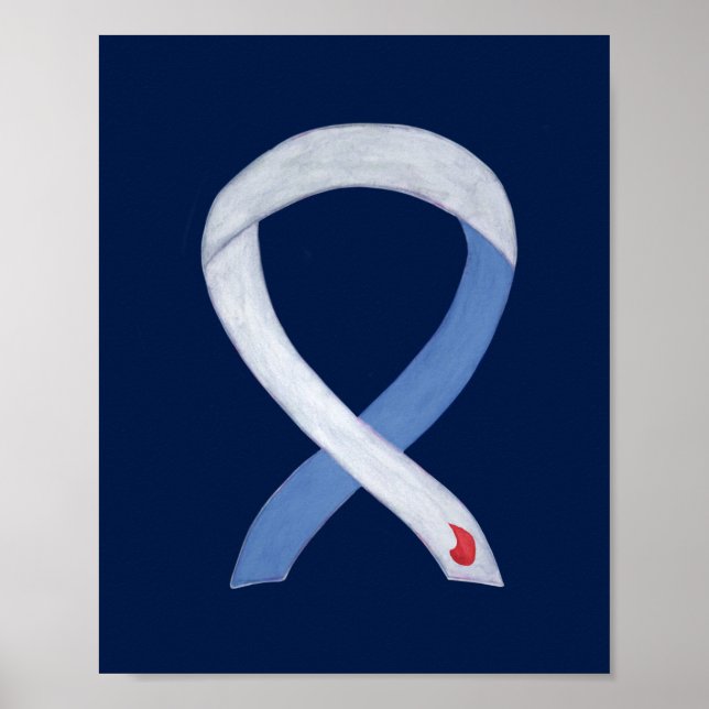 Diabetes Awareness Ribbon IDDM Custom Poster Print (Devant)