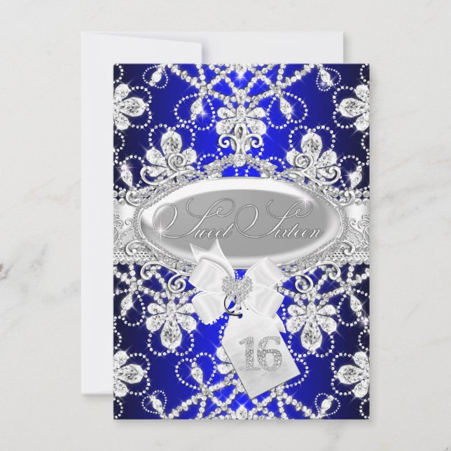 Diadème Diamant Bleu Royal Invitation Princesse Do (Devant)