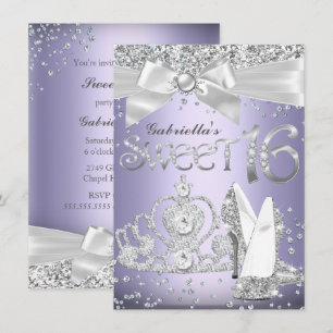 Diadème et talons scintillants Invitation Sweet 16