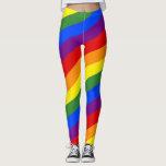 Diagonal Arc-en-ciel rayures LGBT Pride Leggings<br><div class="desc">Célébrez votre fierté LGBT avec des rayures diagonales de couleur arc-en-ciel. Les lignes rouge,  orange,  jaune,  vert,  bleu et violet inclinent de gauche à droite. Pour voir le motif de bandes arc-en-ciel de la LGBTQ Pride géométrique cool sur d'autres objets,  cliquez sur la collection "Rocklawn Arts".</div>