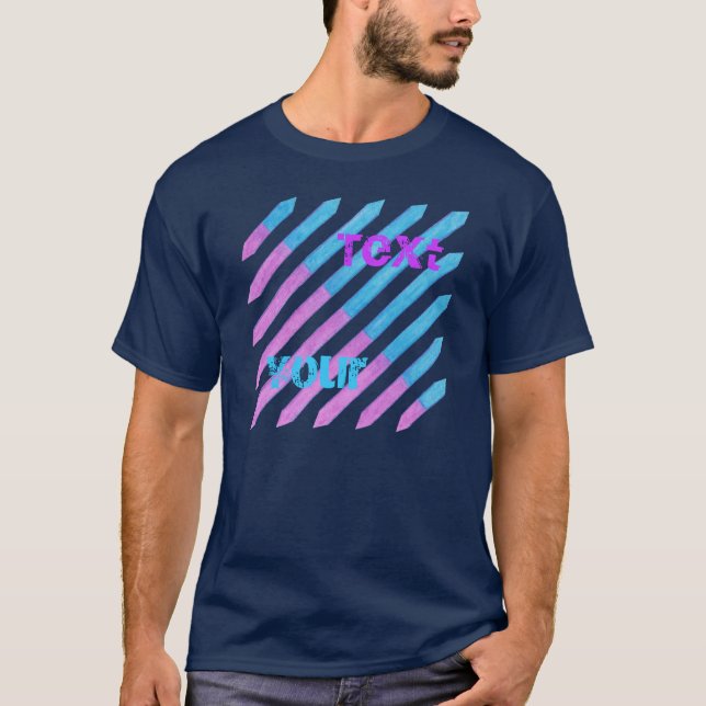 Diagonal Stripes lavande bleu, Tes T-shirts (Devant)