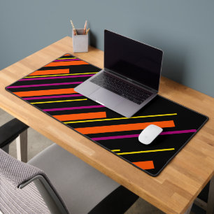 Diagonales - Noir, rose, orange et jaune