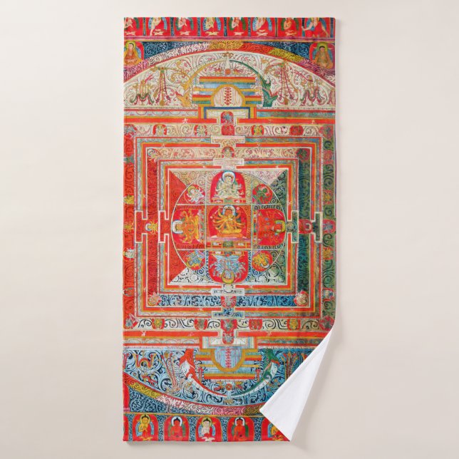 Diagramme cosmique Mandala pour la méditation (Serviette de bain)