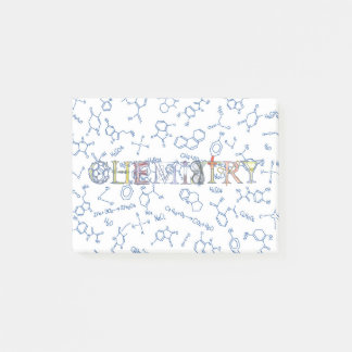 Diagramme de chimie motif et typographie post-it n