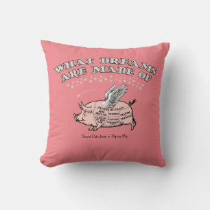 Diagramme des coupes de porc volant Coussin jeté