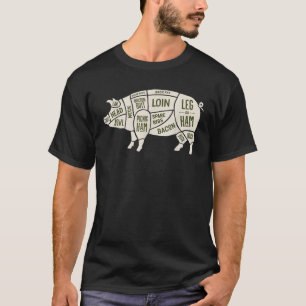 Diagramme du boucher de porc T-shirt T Shi