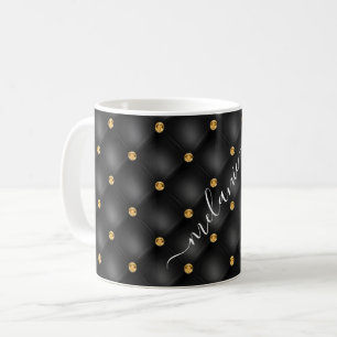 Diamant d'or noir Tufé Votre nom Mug de café