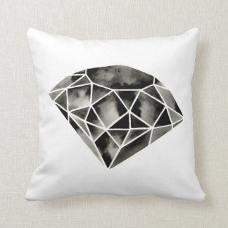 Diamant géométrique. Moderne. Blanc noir. Coussin