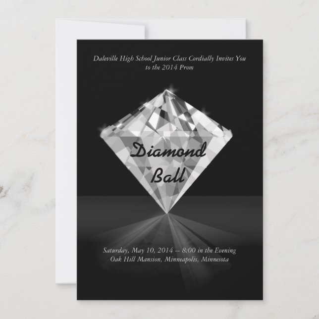 Diamant - Invitations de Bling Prom (Devant)