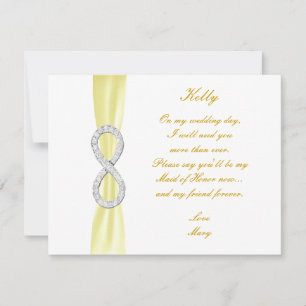 Diamant Jaune Infinity Mariage Carte d'honneur