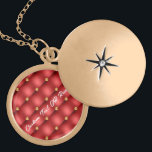 Diamant Or Tufted Rouge cuir Nom du texte Collier<br><div class="desc">Golden Diamond Tufted Leather Custom Text Name Red Gold Cadeau personnalisé - Choisissez / Ajouter votre texte favori - Nom OU Supprimer du texte - Faites votre cadeau spécial - Redimensionnez et déplacez ou supprimez et ajoutez du texte / des éléments avec l'outil de personnalisation. Choisissez votre Font / Taille...</div>