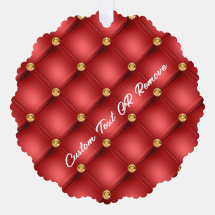 Diamant Rouge Or Votre Texte Carte Ornement Noël
