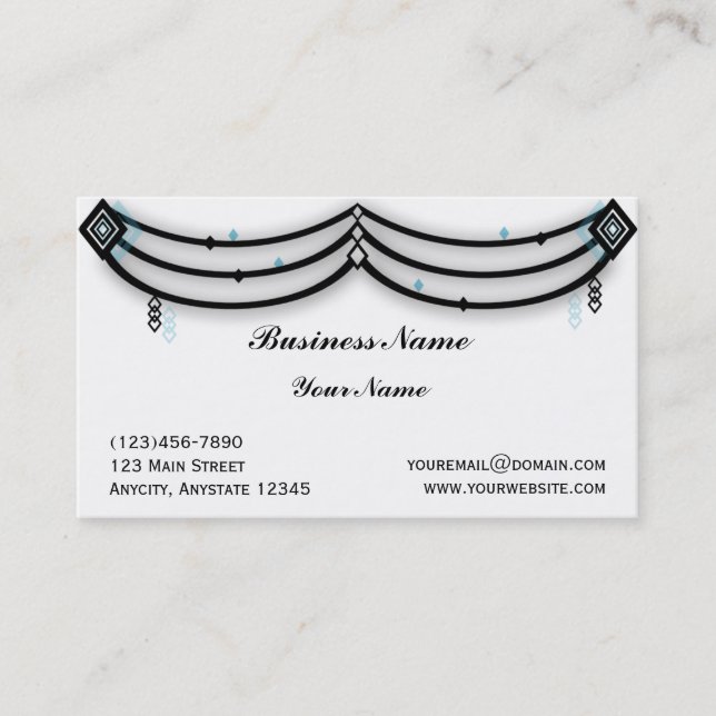 Diamant Valance dans le noir et le carte de visite (Devant)