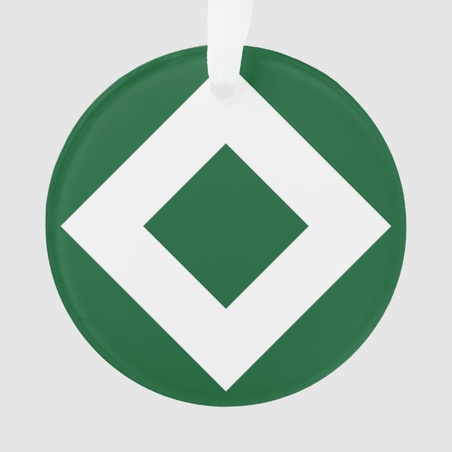 Diamant Vert, Bordure Blanche Gras (devant)