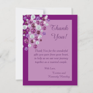 Diamant violet 4x5 Carte de remerciements Mariage 