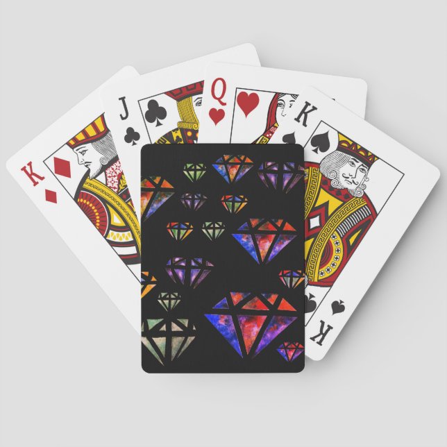 Diamants Aquarelle Art Classique Cartes de Jeu (dos)