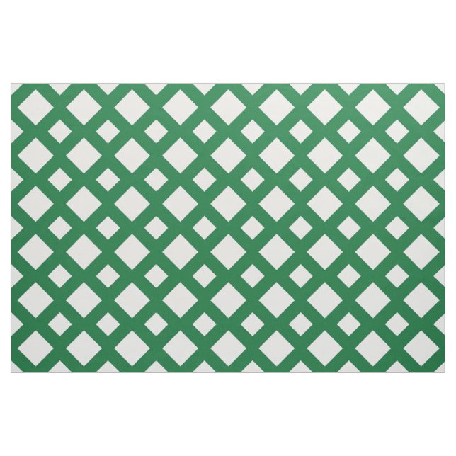 Diamants blancs sur le tissu géométrique vert (Fat Quarter)