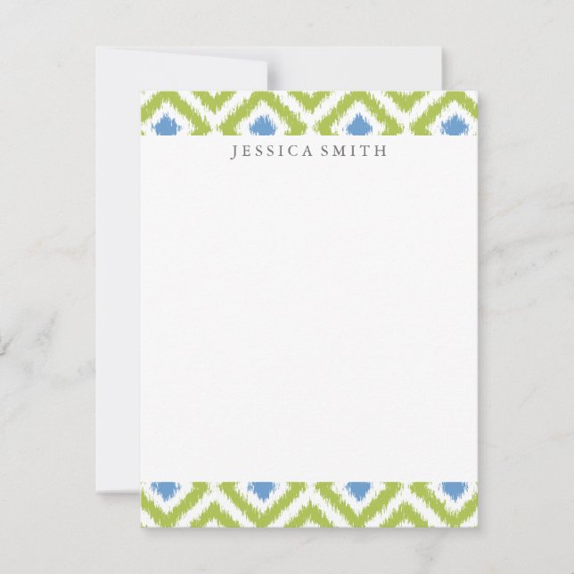 Diamants bleus verts Ikat Motif (Devant)