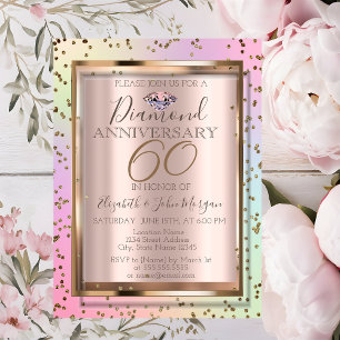 Diamants Chic Holographique Invitation Mariage Ann