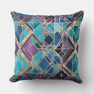 diamants cristallins coussin d'art abstrait