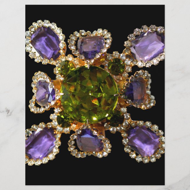 Diamants d'améthyste violet Emeralds bijoux (Devant)