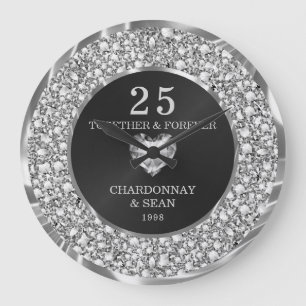 Diamants D'Argent Et Grande Horloge Cardiaque