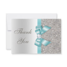 Diamants d'argent turquoise Faux Bow Merci