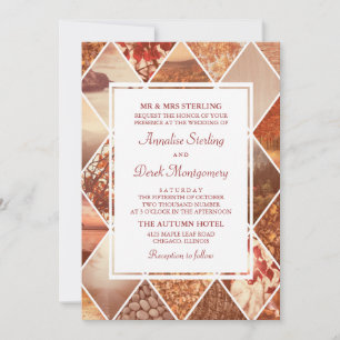 Diamants d'automne  Invitation Mariage de automne