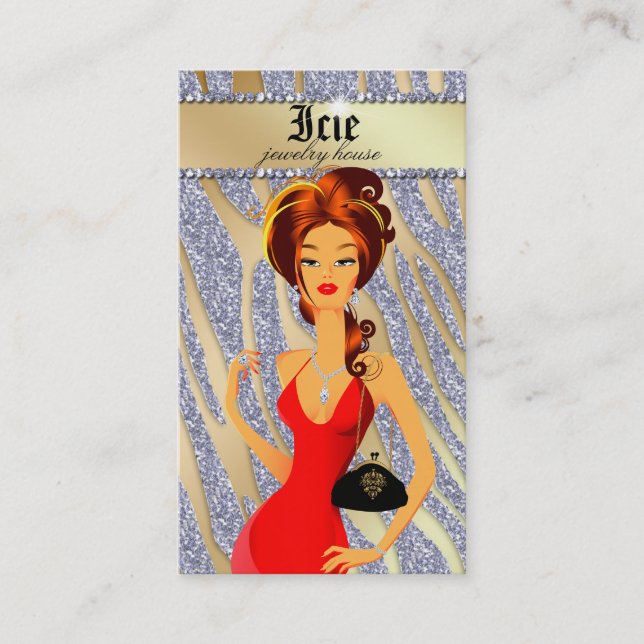 Diamants de Carte de visite juif de saké Zèbre rou (Devant)