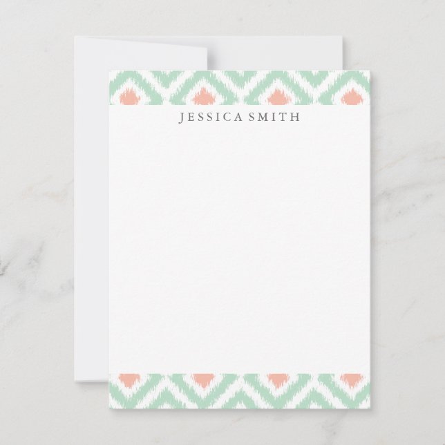 Diamants de corail de Mint Ikat Motif (Devant)