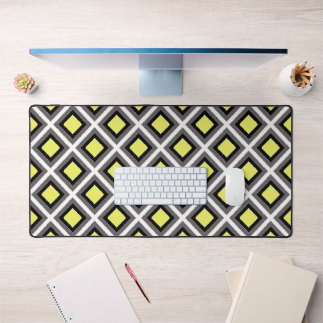 Diamants d'ikat gris foncé, noir, jaune par STaylo (Bureau 1)