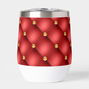 Diamants d'or Tufé en cuir rouge