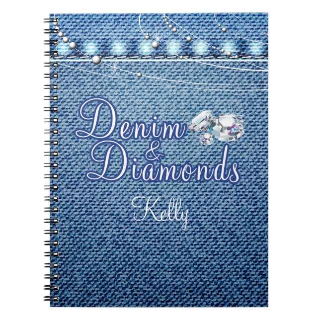 Diamants et livre d'invité de partie de denim (Devant)