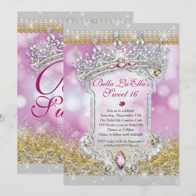 Diamants et sucreries 16 Invitations de coing (Devant / Derrière)