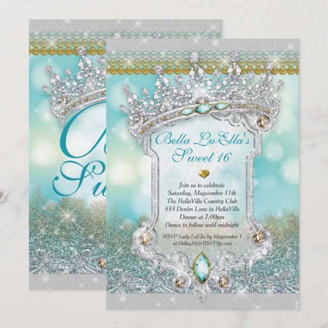 Diamants et sucreries 16 Invitations de coing (Devant / Derrière)