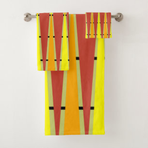 Diamants et triangles - Rouge et orange