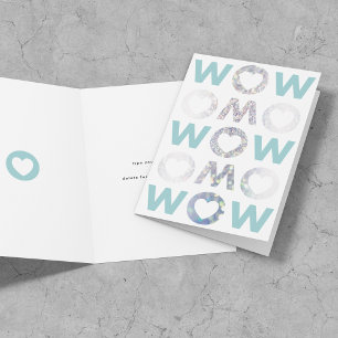 Diamants et Turquoise WOW MOM carte de fête des mè