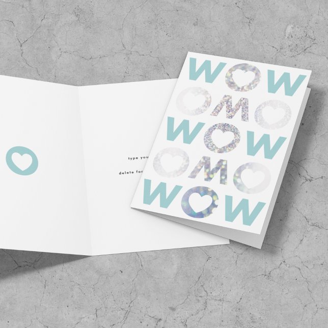 Diamants et Turquoise WOW MOM carte de fête des mè (Créateur téléchargé)