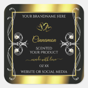 Diamants glamour Décor noir Étiquettes de produits