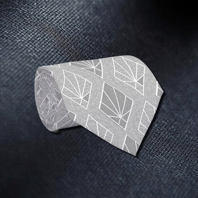 Diamants gris et blanc Cravate Motif Art déco (Créateur téléchargé)