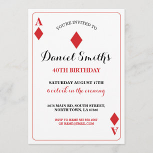 Diamants Jouer Carte Anniversaire Ace Vegas Invita