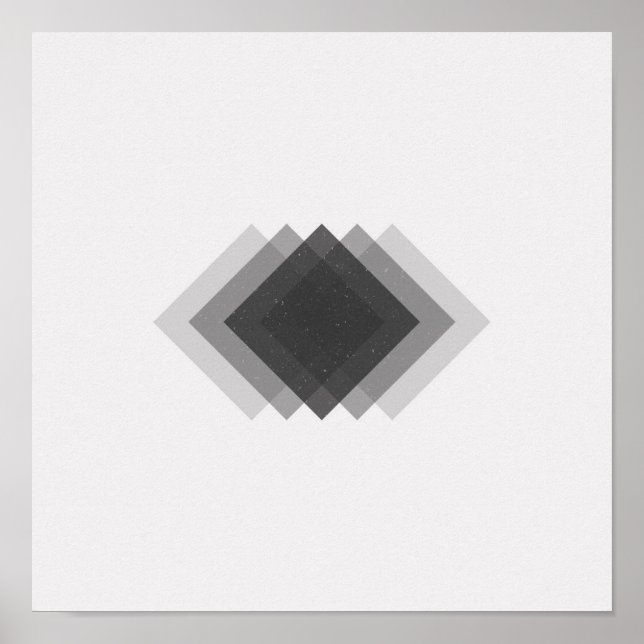 Diamants minimalistes Poster noir et blanc (Devant)