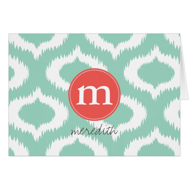 Diamants modernes d'Ikat de turquoise d'Aqua (Devant horizontal)