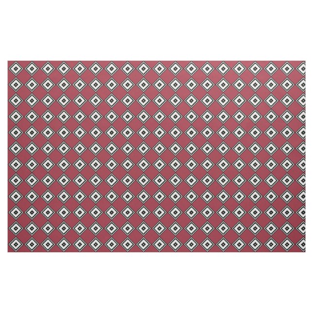 Diamants noirs et blancs sur tissu rouge (Yard)