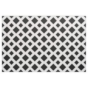 Diamants noirs sur le tissu géométrique blanc
