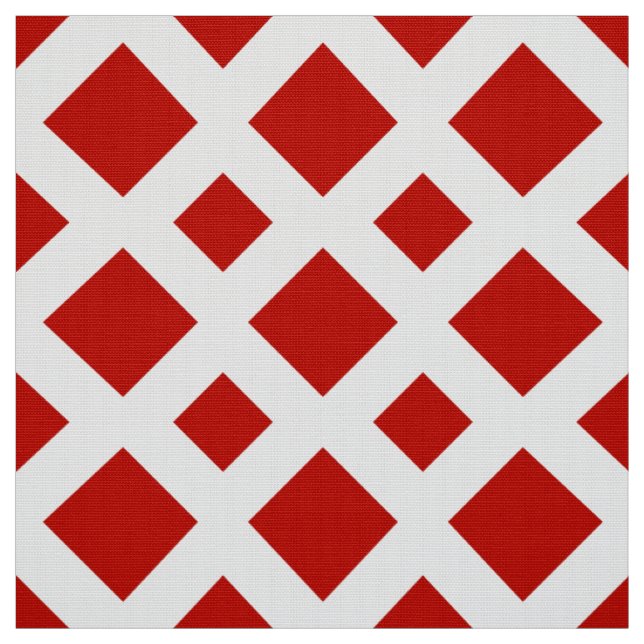 Diamants rouges sur le tissu géométrique blanc (Échantillon)