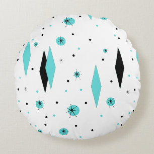 Diamants turquoise rétro & Coussin rond