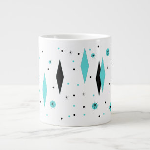 Diamants turquoise rétro & Starburgs Jumbo Mug